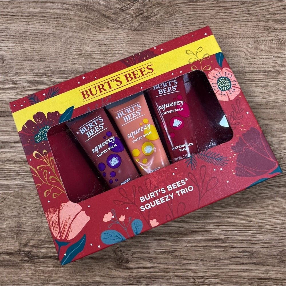 Burt's Bees Squeezy Trio Holiday Lip‎ Balm Set -  Limited Edition